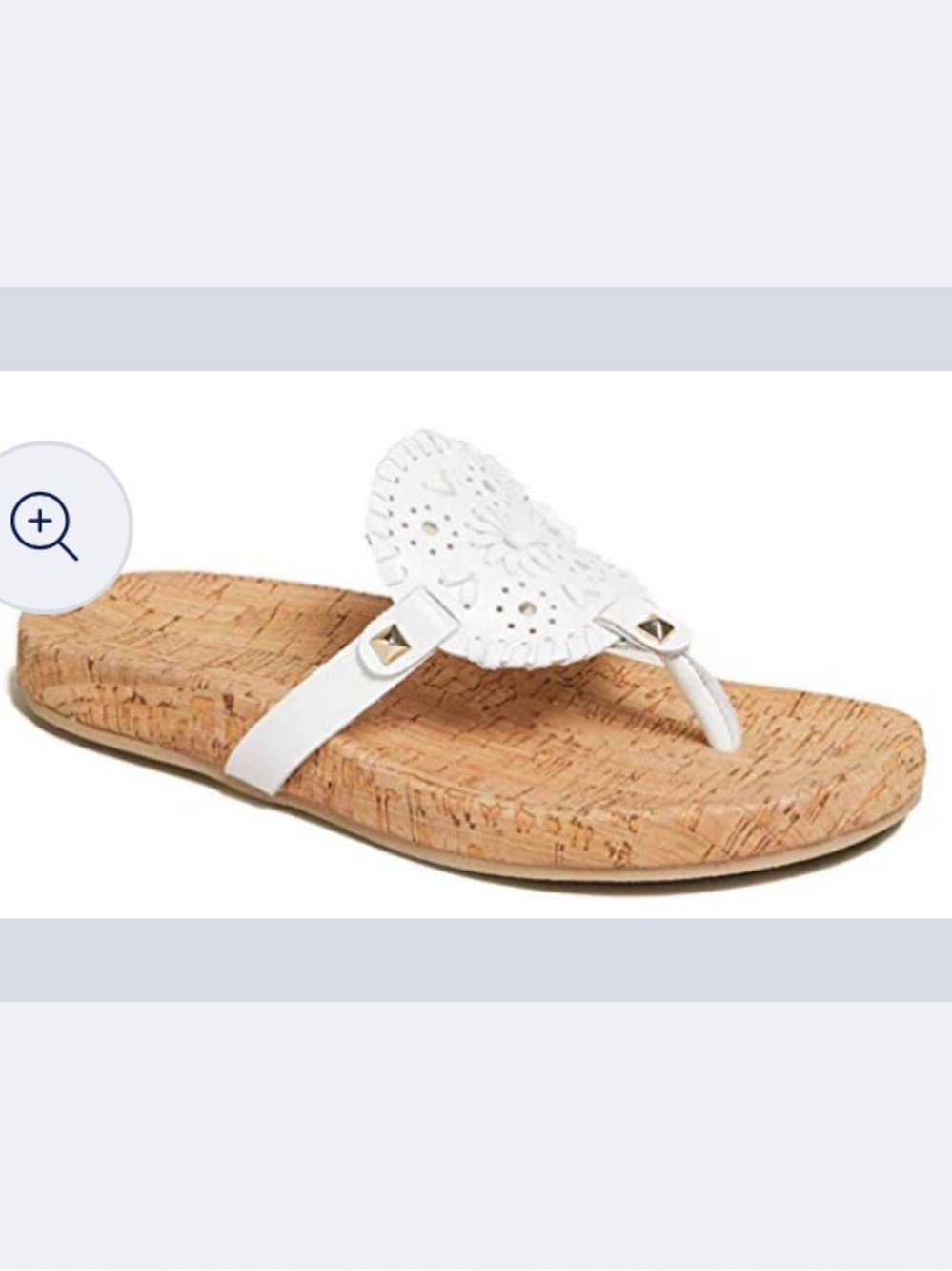 Jack Rogers White Cork-Detail Thong Sandals